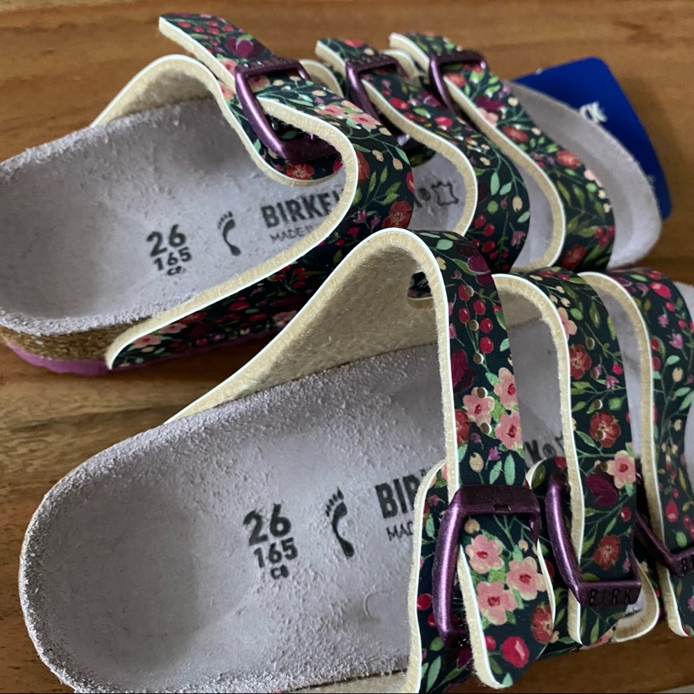 New Birkenstock Girls Florida Birko-Flor Floral Sandals - Picture 3 of 5